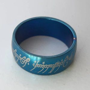 2 Lord of the Rings, Titanium w Elvish Script: LOTR One to Rule Them All Jewelry
